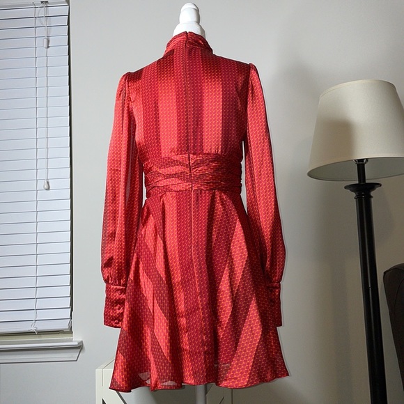 Alexis Red Striped Cocktail Dress - Picture 7 of 10